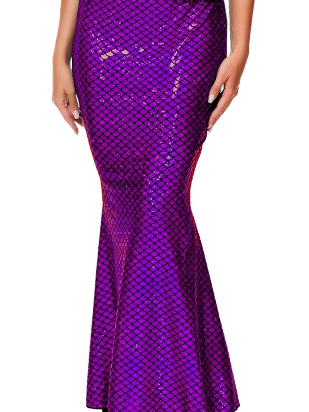 Purple Mermaid-Scale Maxi Skirt - Women